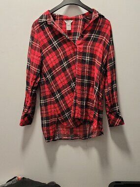 Multiple Red/black Flannel style buttonup shirt - fall ,party, relax, festival